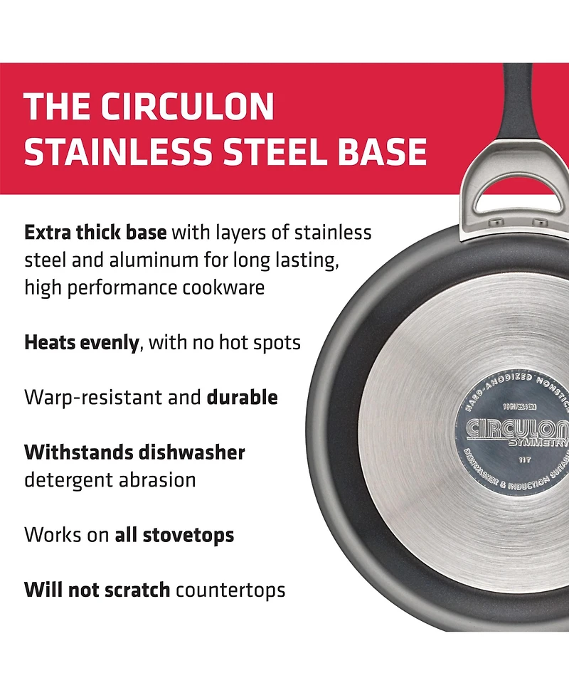 Circulon Symmetry Hard-Anodized Nonstick Induction Casserole Pan with Lid, 5.5-Quart, Black