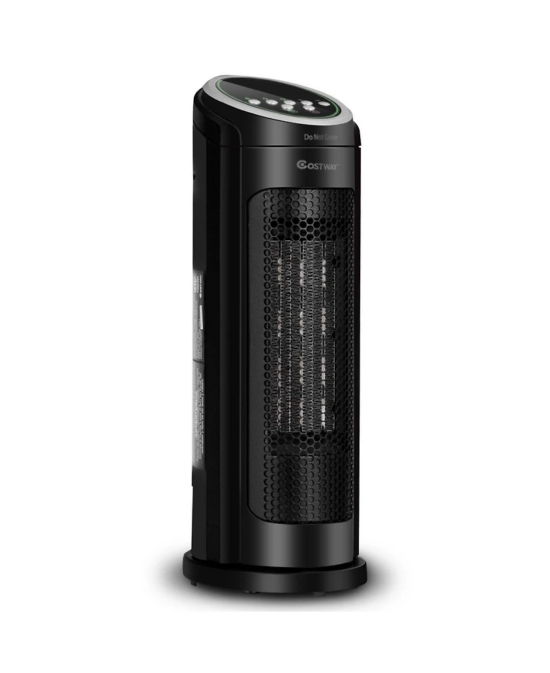 Portable Oscillating Ptc Ceramic Space Heater 1500W Led 12H Timer Remote Control