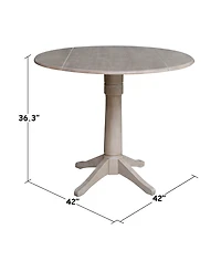 International Concepts 42" Round Dual Drop Leaf Pedestal Table
