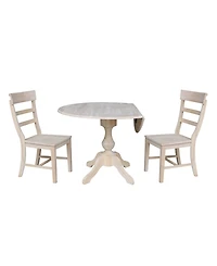 International Concepts 42" Round Top Pedestal Table with 2 Chairs
