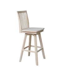 International Concepts Mission Bar Height Stool with Swivel and Auto Return