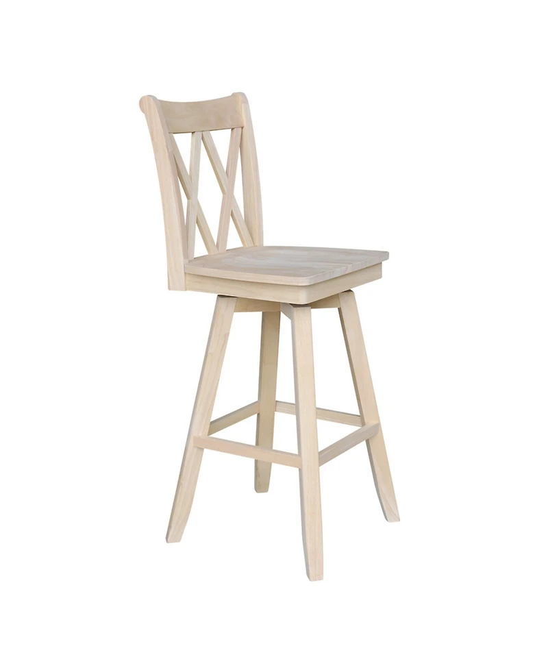 International Concepts Double X Back Bar Height Stool with Swivel and Auto Return