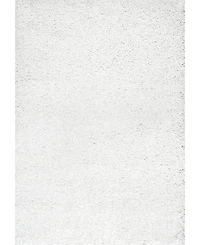 nuLoom Easy Shag Marleen Plush White 5'3" x 7'6" Area Rug