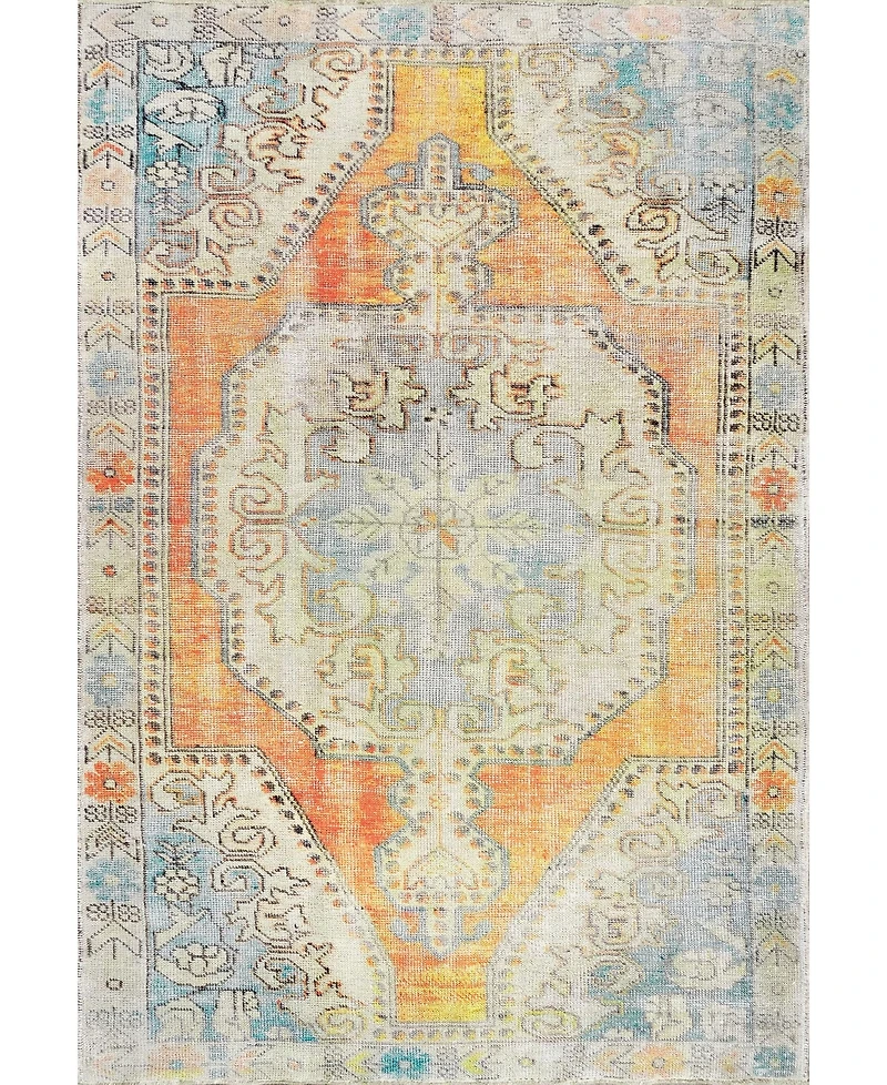 nuLoom Collina Milana Medallion Faded Orange 5'3" x 7'7" Area Rug