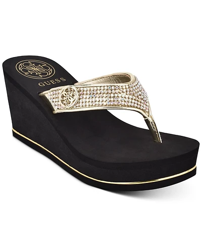Guess Women's Sarraly Eva Logo Wedge Sandals