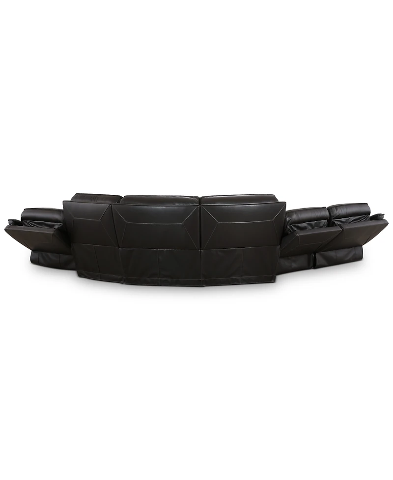 Lenardo 5-Pc. Leather Sectional with Power Motion Recliners