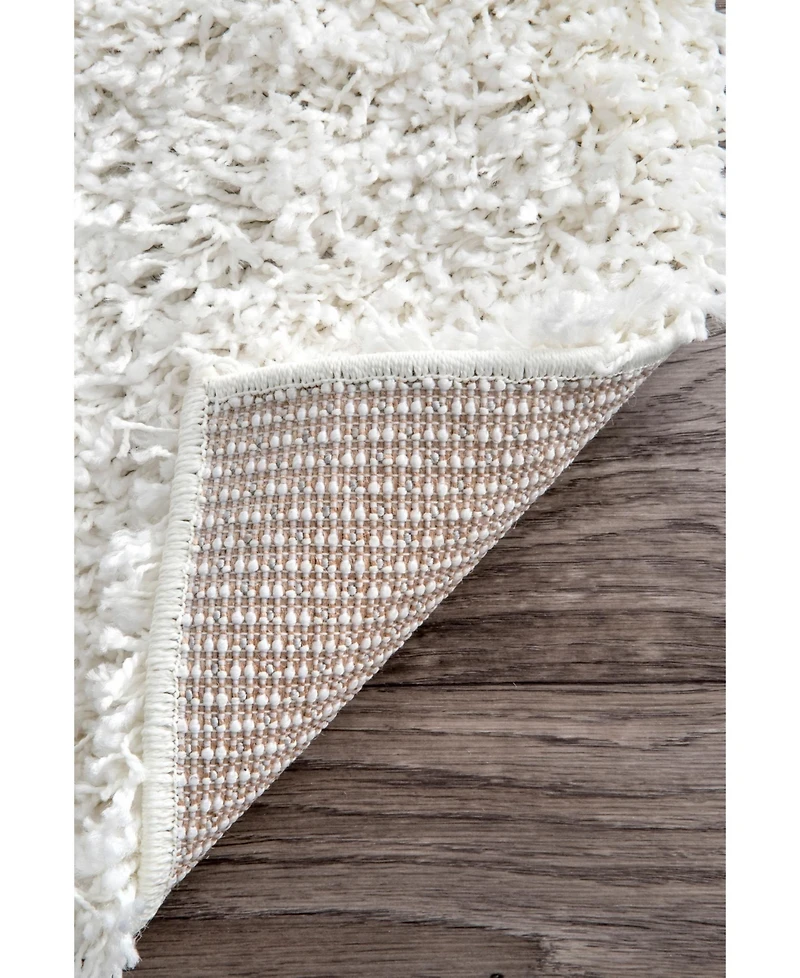 nuLoom Easy Shag Marleen Plush White 5'3" x 7'6" Area Rug