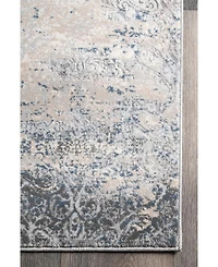 nuLoom Terra Twilight Tribal Distressed Silver 8' x 10' Area Rug