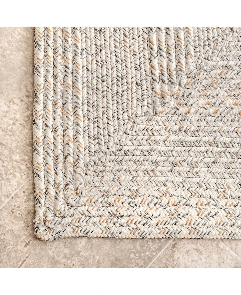 nuLoom Texture Braid Doutzen Indoor and Outdoor Ivory 5' x 8' Area Rug