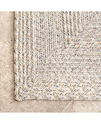 nuLoom Texture Braid Doutzen Indoor and Outdoor Ivory 5' x 8' Area Rug