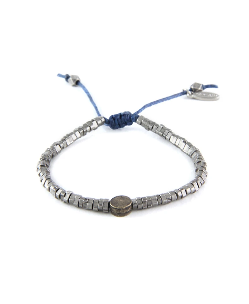 Mr Ettika Mixed Metal Adjustable Bracelet with Cord
