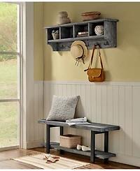 Alaterre Furniture Pomona Metal and Wood Bench