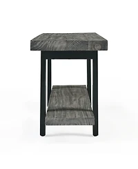 Alaterre Furniture Pomona Metal and Wood Wall Coat Hook with Bench