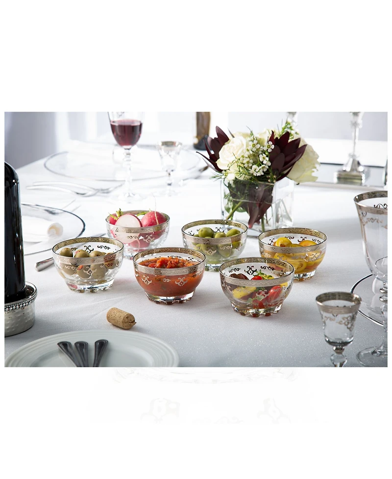 Classic Touch Set of 6 Dessert Bowls with Rich Design