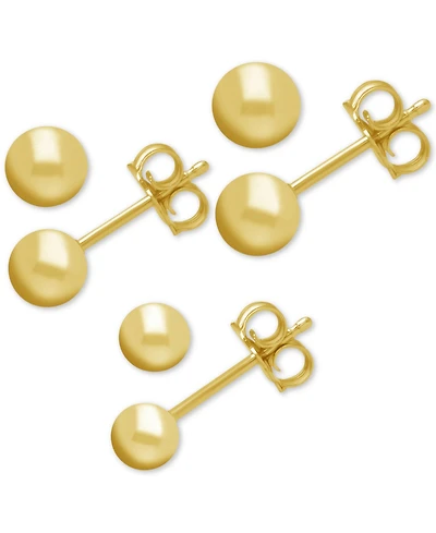 And Now This 3-Pc. Set Silver Plated Ball Stud Earrings