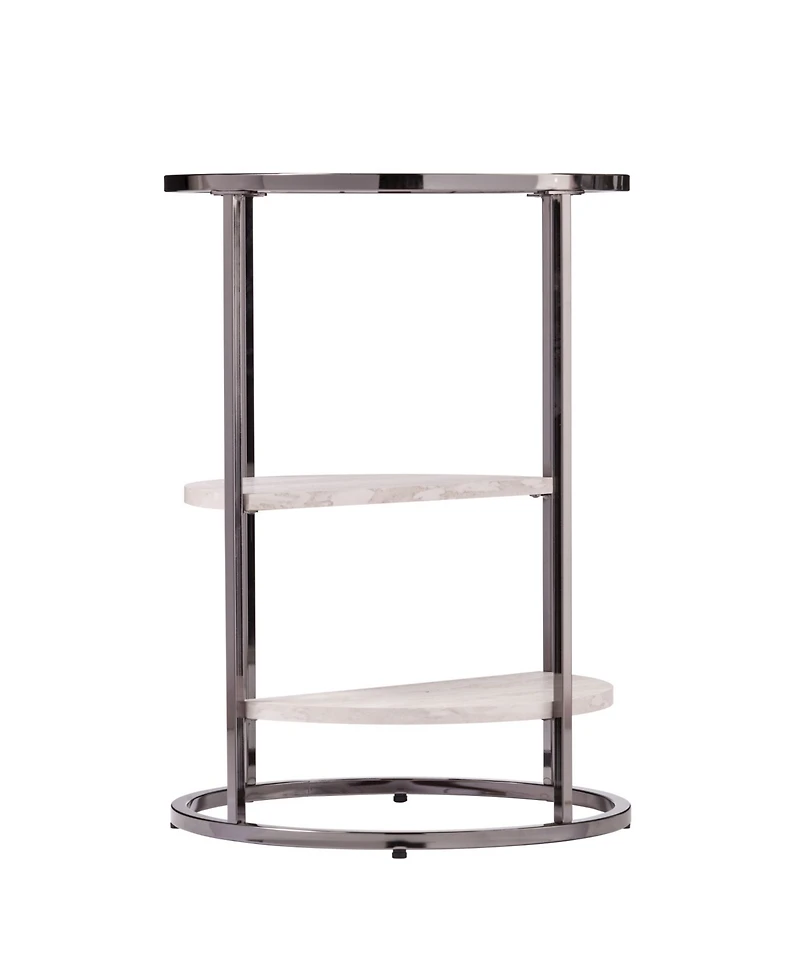 Southern Enterprises Cabot Round Side Table with Faux Stone