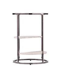 Southern Enterprises Cabot Round Side Table with Faux Stone