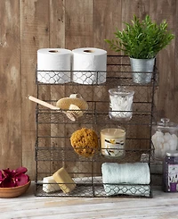 Design Imports Double Wide 4 Row Chicken Wire Spice Rack