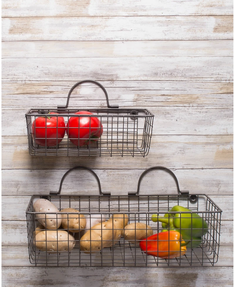 Design Imports Small Wire Wall Basket Set of 2