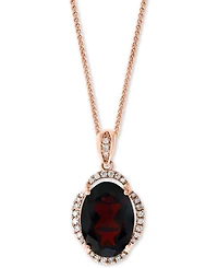 Lali Jewels Garnet (7-5/8 ct. t.w.) & Diamond (1/5 ct. t.w.) 18" Pendant Necklace in 14k Rose Gold