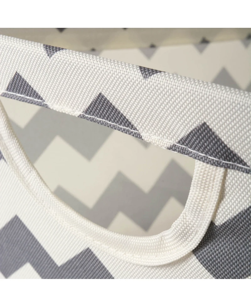 Design Imports Polyester Bin Chevron Trapezoid Large