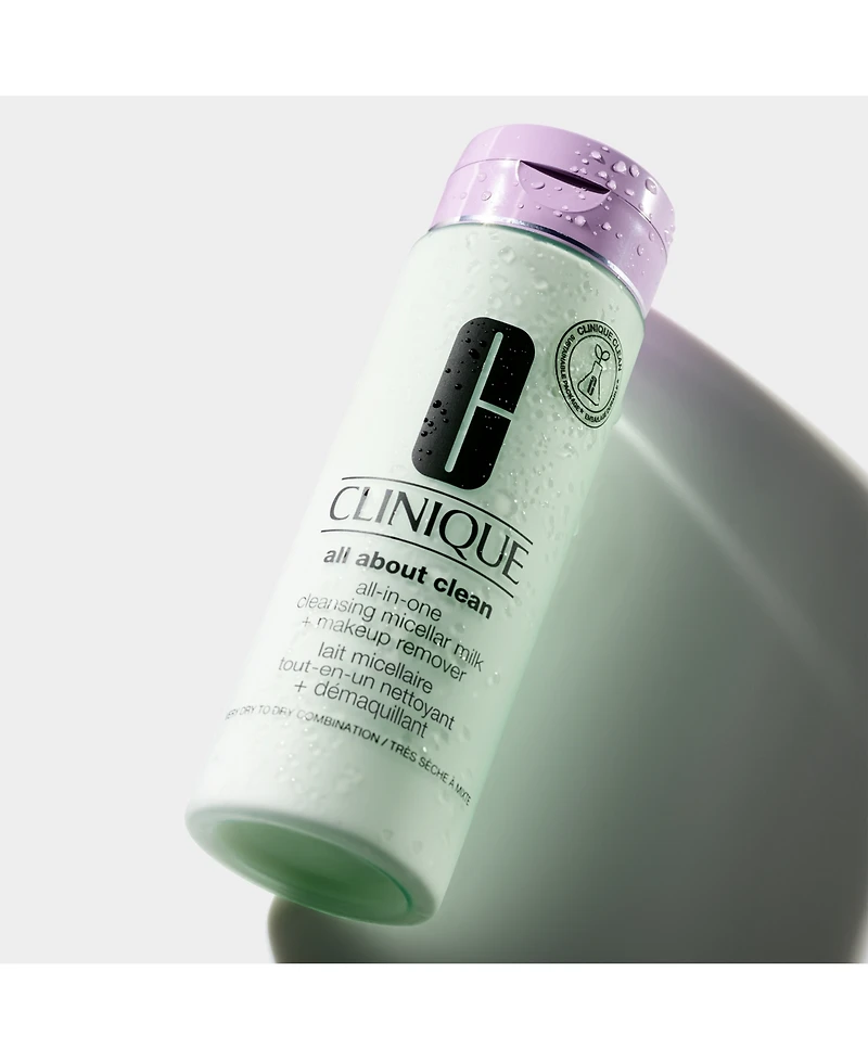 Clinique All About Clean All-In-One Cleansing Micellar Milk + Makeup Remover For Skin Types 1 & 2, 6.7 oz.
