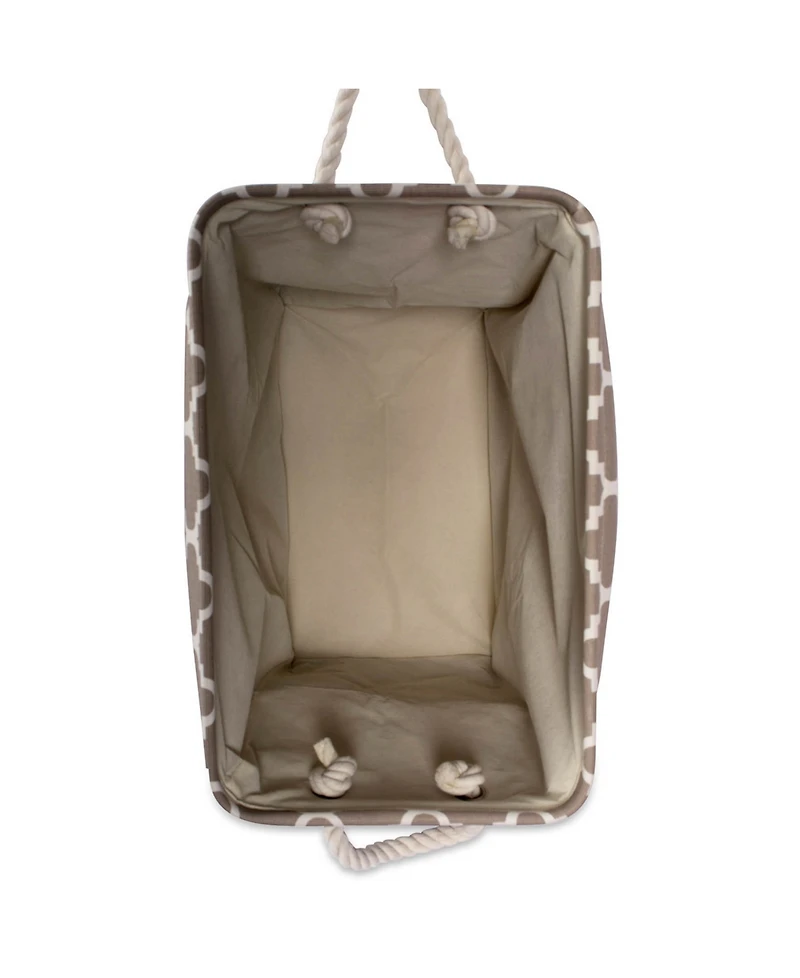 Design Imports Polyester Bin Lattice Brown Rectangle Large