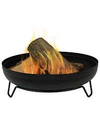 Outdoor Camping or Backyard Steel with Heat-Resistant Finish Fire Pit Bowl on Stand - 23" - Black