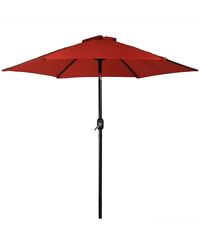 ft Outdoor Patio Umbrella - Polyester Table Market Umbrella with Push-Button Tilt and Crank - 8 Sturdy Ribs