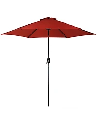 ft Outdoor Patio Umbrella - Polyester Table Market Umbrella with Push-Button Tilt and Crank - 8 Sturdy Ribs