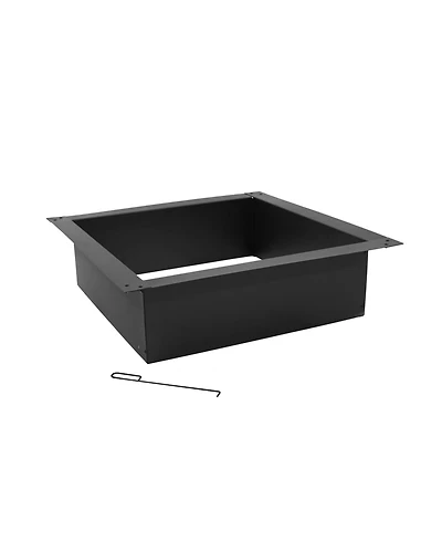 Outdoor Heavy-Duty Steel Portable Above Ground or In-Ground Square Fire Pit Liner Ring
