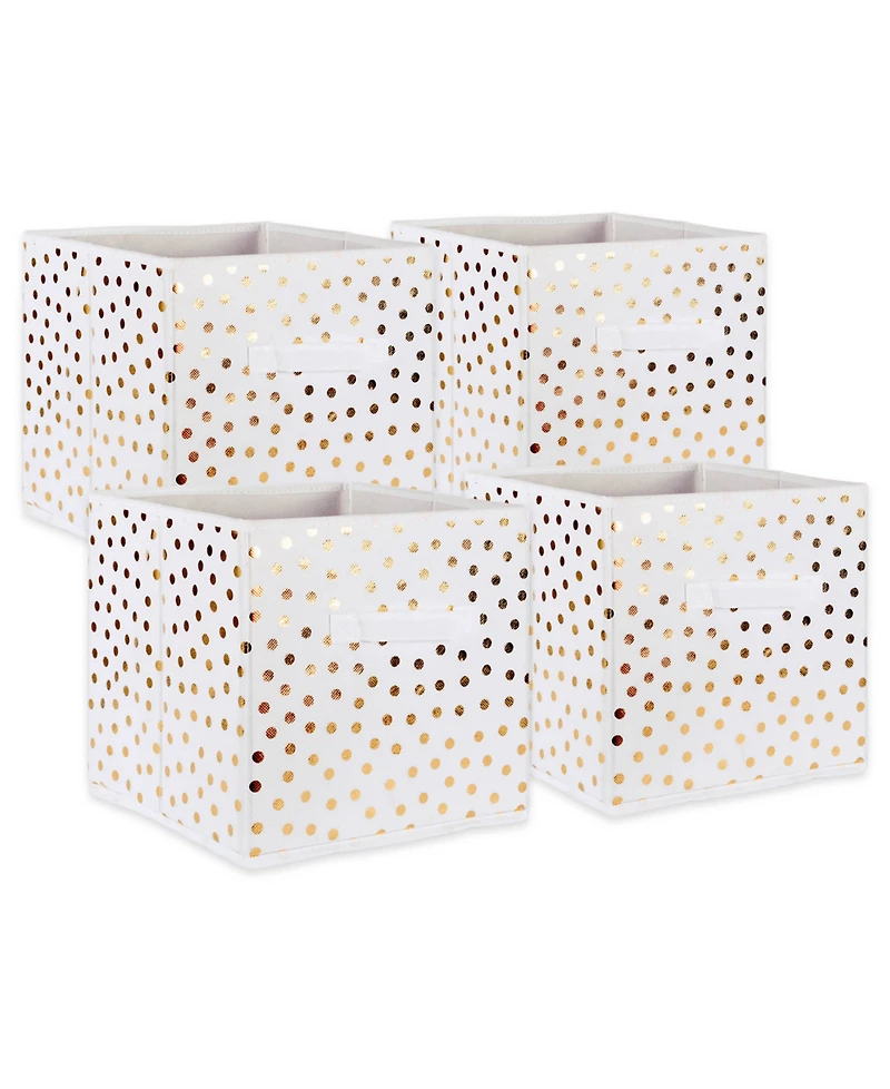 Design Imports Non-woven Polyester Cube Small Dots Square Set of 4