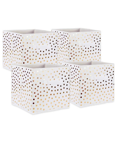 Design Imports Non-woven Polyester Cube Small Dots Square Set of 4