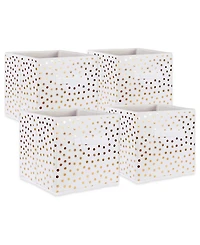 Design Imports Non-woven Polyester Cube Small Dots Square Set of 4