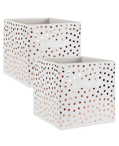 Design Imports Non-woven Polyester Cube Small Dots Set of 2