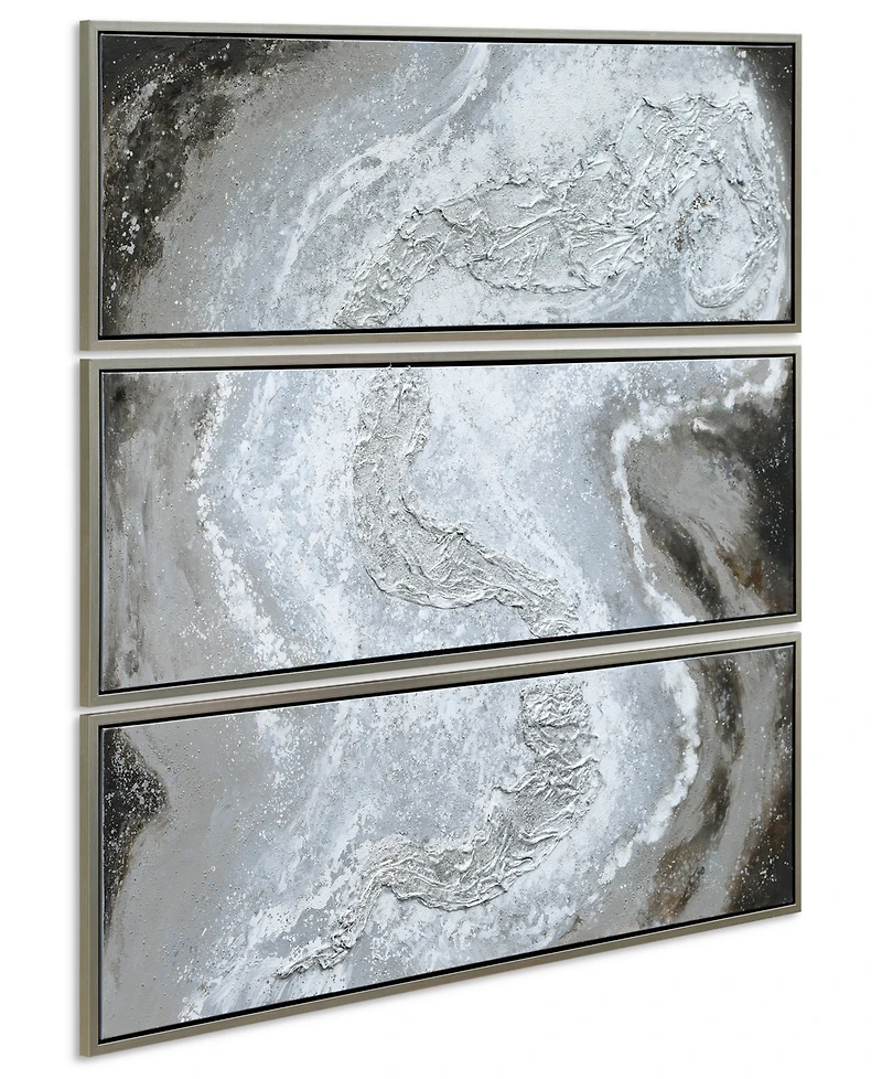Empire Art Direct Iced Textured Metallic Hand Painted Wall Art Set by Martin Edwards, 60" x 20" x 1.5"