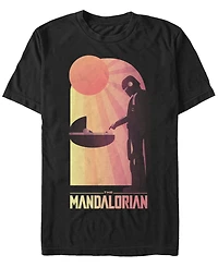 Fifth Sun Men's Star Wars The Mandalorian Child Sunset Meeting Short Sleeve T-shirt