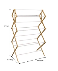 Household Essentials Large Folding Clothes Drying Rack, Bamboo