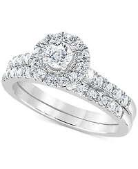 Diamond Halo Bridal Set (1 ct. t.w.) 14k White