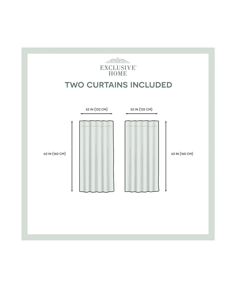 Exclusive Home Curtains Catarina Layered Solid Blackout and Sheer Grommet Top Curtain Panel Pair, 52" x 63"
