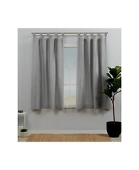 Exclusive Home Curtains Loha Linen Braided Tab Top Curtain Panel Pair, 54" x 63"