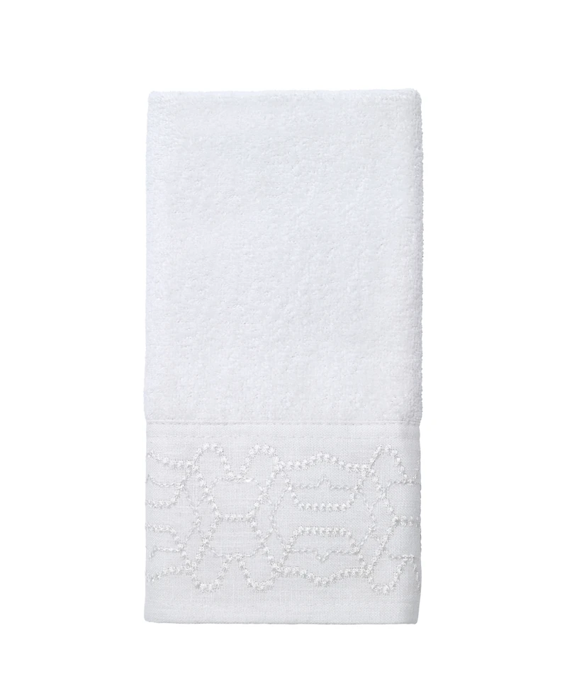 Avanti Serafina Geometric Embroidered Fingertip Towel, 11" x 18"