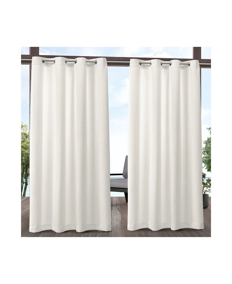Exclusive Home Curtains Biscayne Indoor - Outdoor Two Tone Textured Grommet Top Curtain Panel Pair, 54" x 120"