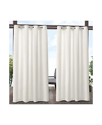 Exclusive Home Curtains Biscayne Indoor - Outdoor Two Tone Textured Grommet Top Curtain Panel Pair, 54" x 120"