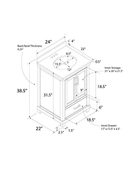 Dorel Living Mills Bathroom Vanity