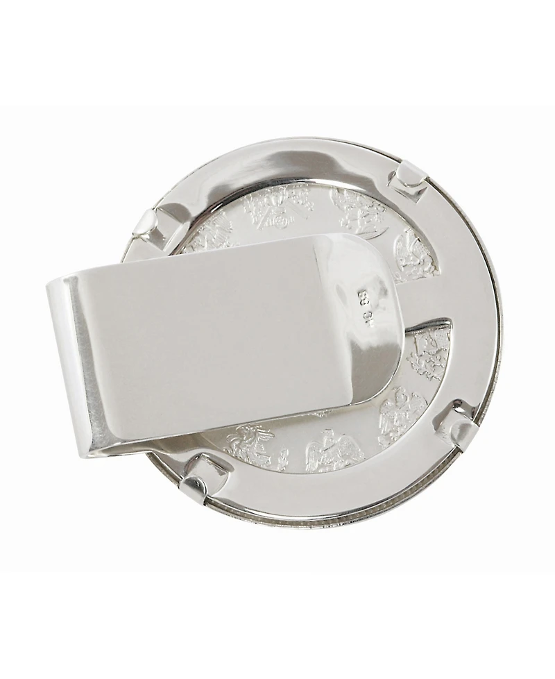 Men's American Coin Treasures Sterling Silver Diamond Cut Coin Money Clip with Mexican Libertad 1 Oz Silver Coin