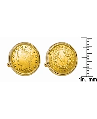 American Coin Treasures Gold-Layered Liberty Nickel Bezel Coin Cuff Links