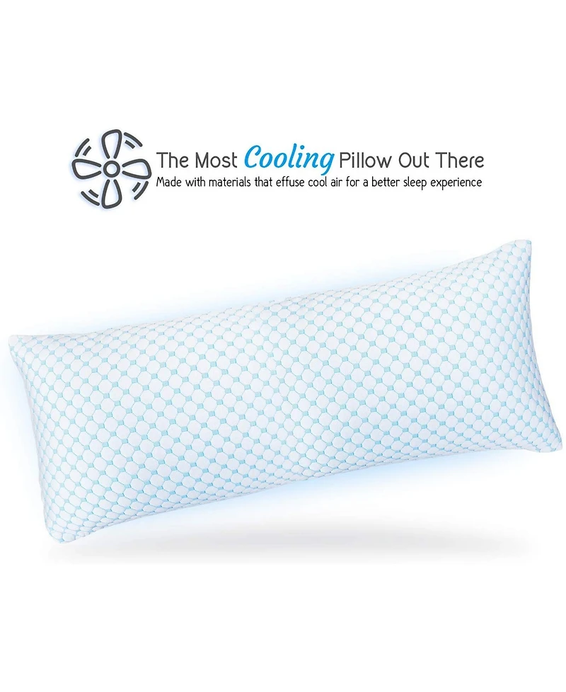 Nestl Heat and Moisture Reducing Ice Silk and Gel Infused Memory Foam Body Pillow