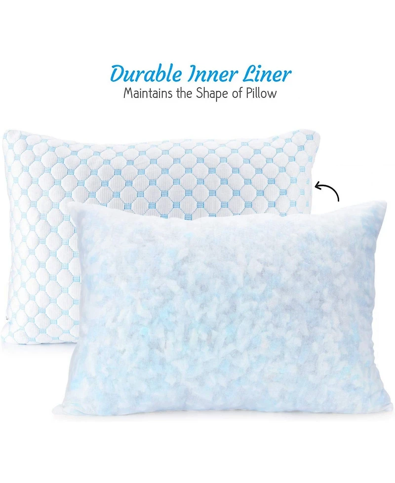 Nestl Heat and Moisture Reducing Ice Silk and Gel Infused Memory Foam Pillow, Toddler