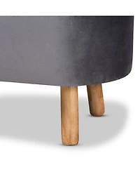 Furniture Simone Mid-Century Modern Upholstered Ottoman